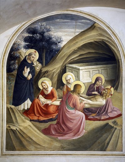 Beweinung Christi, mit St. Dominikus, 1442 von Fra Angelico